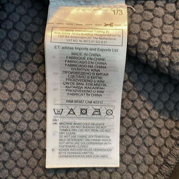 adidas Terrex Outdoor Xperior Jacket Real Blue Carbon Black Full Zip Softshell S - Picture 12 of 14